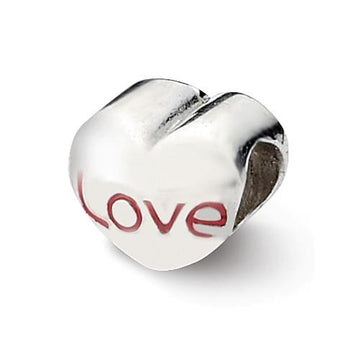 Sterling Silver Heart Bead with Love Reflections Bead REF-12086